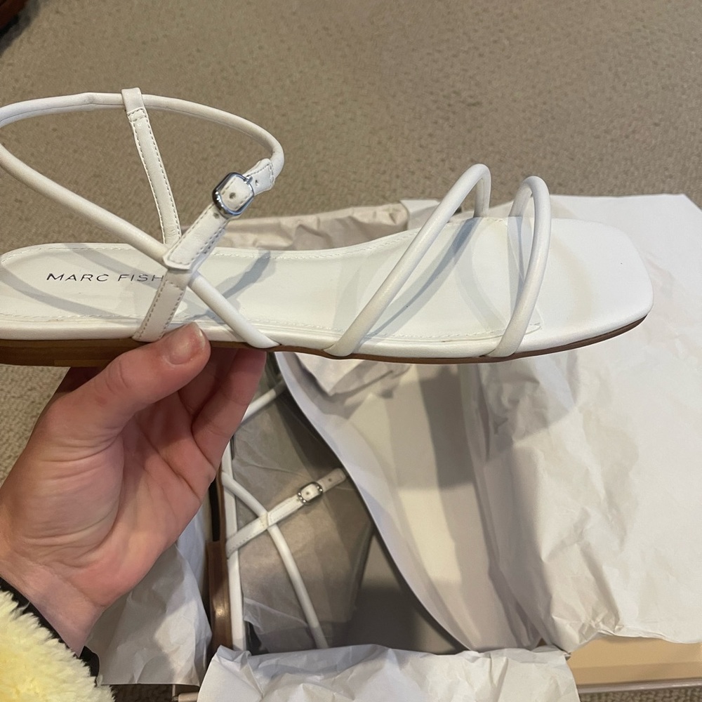 Marc Fisher White Sandals
